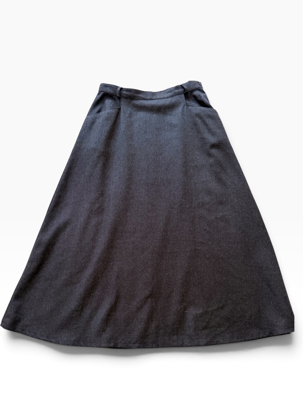 Herman Geist Charcoal Grey Wool A-Line Skirt 10P